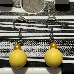 Homemade Yellow Bubble Earrings